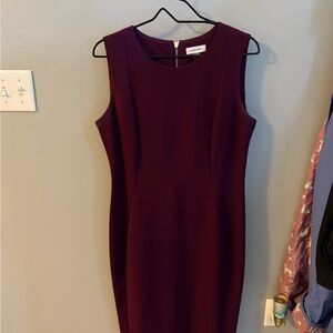 Calvin Klein Women's Deep Maroon Midi Dress